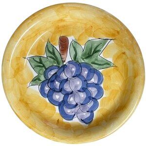 FRUITA de ROMA ceramic Plate hand-painted bunch of Grapes Design EUC